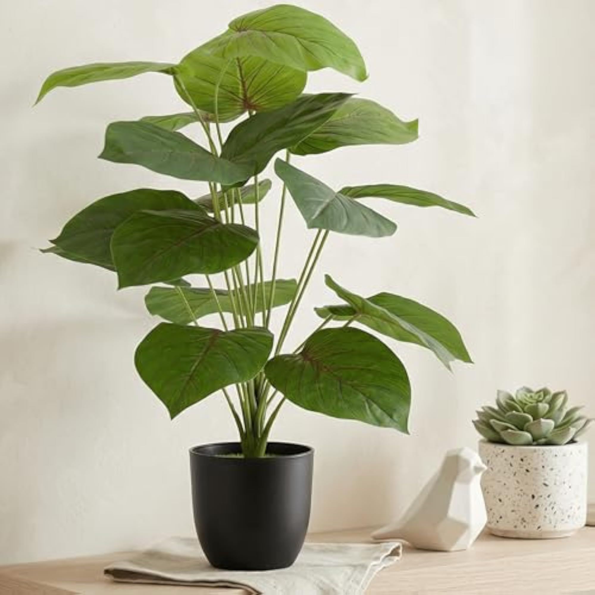 Plastic Artificial Palm Plants Leaves, Faux Monstera Decorations
