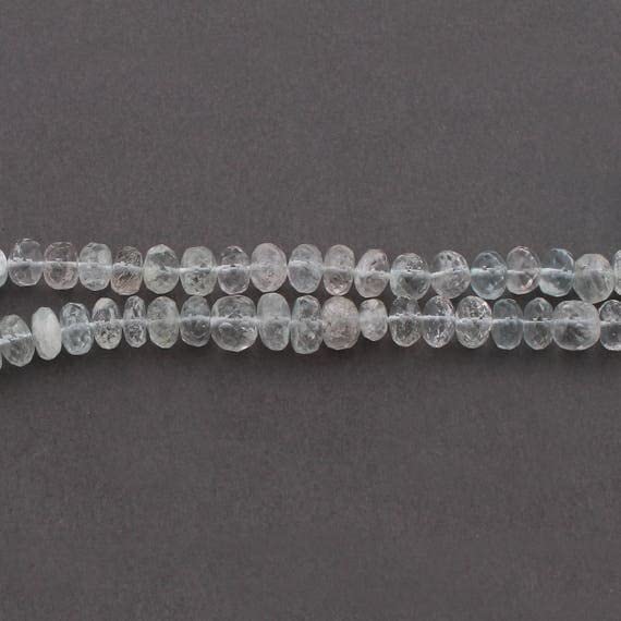 Aigue-marine naturelle en rondelles facettées LKBEADS, pierres de qualité gemme pour bijoux haut de gamme