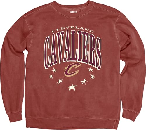 Blue 84 Cleveland Cavaliers NBA Officially Licensed Crewneck Sweatshirt Ringspun Team Color Stars, X-Large
