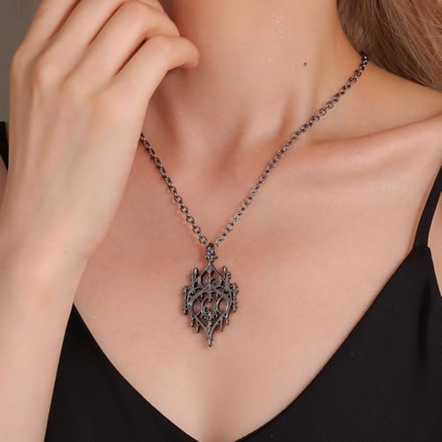 Gothic Necklace -Punk Accessories ，Castle Retro Design，Unisex Gothic Necklace for Women and Men ，Halloween Christmas Jewelry Gift for Women3
