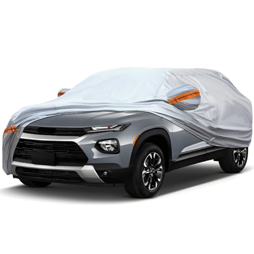 Image of Fit for 164 inch-178 inch Length SUVs, 6-Layer Full Car Cover is All-Weather Waterproof, Universal in All Seasons, Snow Prevention, Rainproof, Acid Rainproof, Sunscreen, Orange Reflective Strip