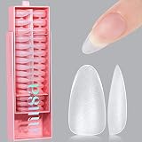 AILLSA Almond Nail Tips 450pcs Soft Gel Full Cover Nail Tips Matte Pre-shaped Press On False Nail Ti