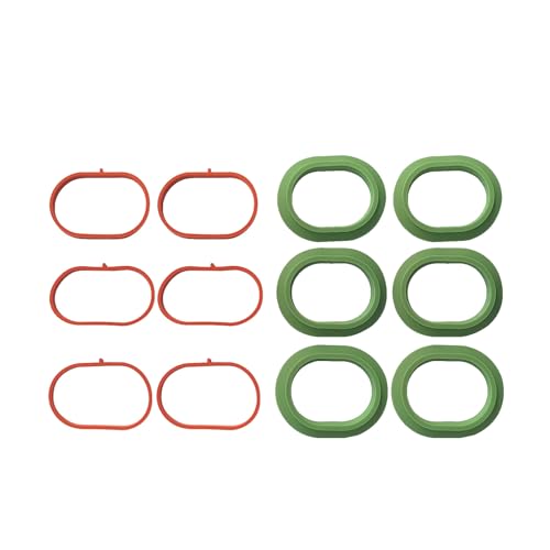 Image of Intake Manifold Upper and Lower Gasket Set Compatible with Mercedes-Benz C350 ML350 C300 E400 GlE350 GLK350 SLK350 2012-2018, Replace 2761410180 2761410080