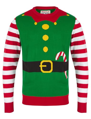 Tokyo Laundry Merry Christmas Herren Elfie Neuheit Xmas Pullover, Weihnachtsgrün, XX-Large