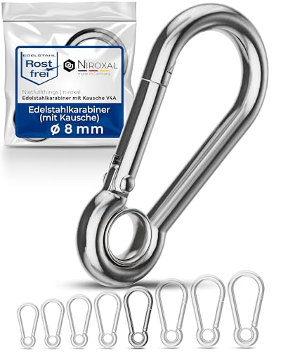 Mousqueton en acier inoxydable à cosse V4A pour cordage marine