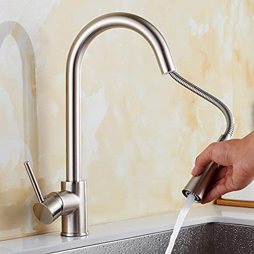 Robinet d'eau en laiton argenté Basinxer, mitigeur d'évier durable au design épuré