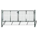 YEZIYIYFOB 10x4 FT Garden Mesh Gate Outdoor Fence Gate Metal Fencing with Posts Spike Galvanized Steel Patio Outdoor Entrance Barrier Safety Privacy Border Backyard Wall 120.5" x 49.2" Double Door