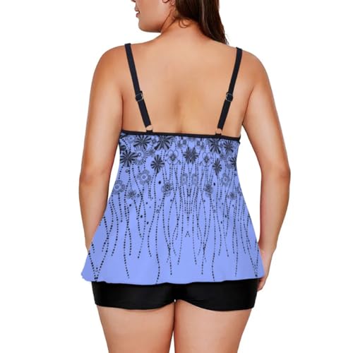 Image of MARZXIN Tankini Swimsuit for Women Floral Two Piece Bathing Suit Swimwear Tank Top Swimwear with Boyshorts