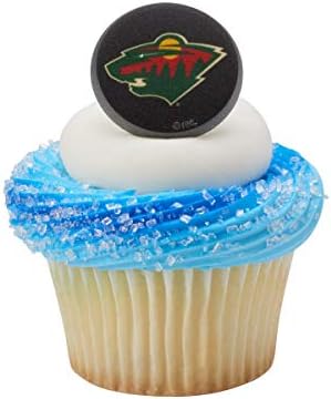 NHL Minnesota Wild Team Logo Cupcake Topper Rings - 24 Pack