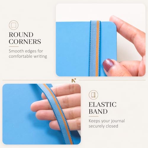 Image of NEORAH -A5 RULED | 368 Pages - 110 Gsm | PAGE A DAY JOURNAL (21x14.8 cm)-Hardcover RULED Notebook |Back Pocket|3 Silk Book Mark-Completely HANDMADE for Journaling,Note Taking- LIGHT BLUE