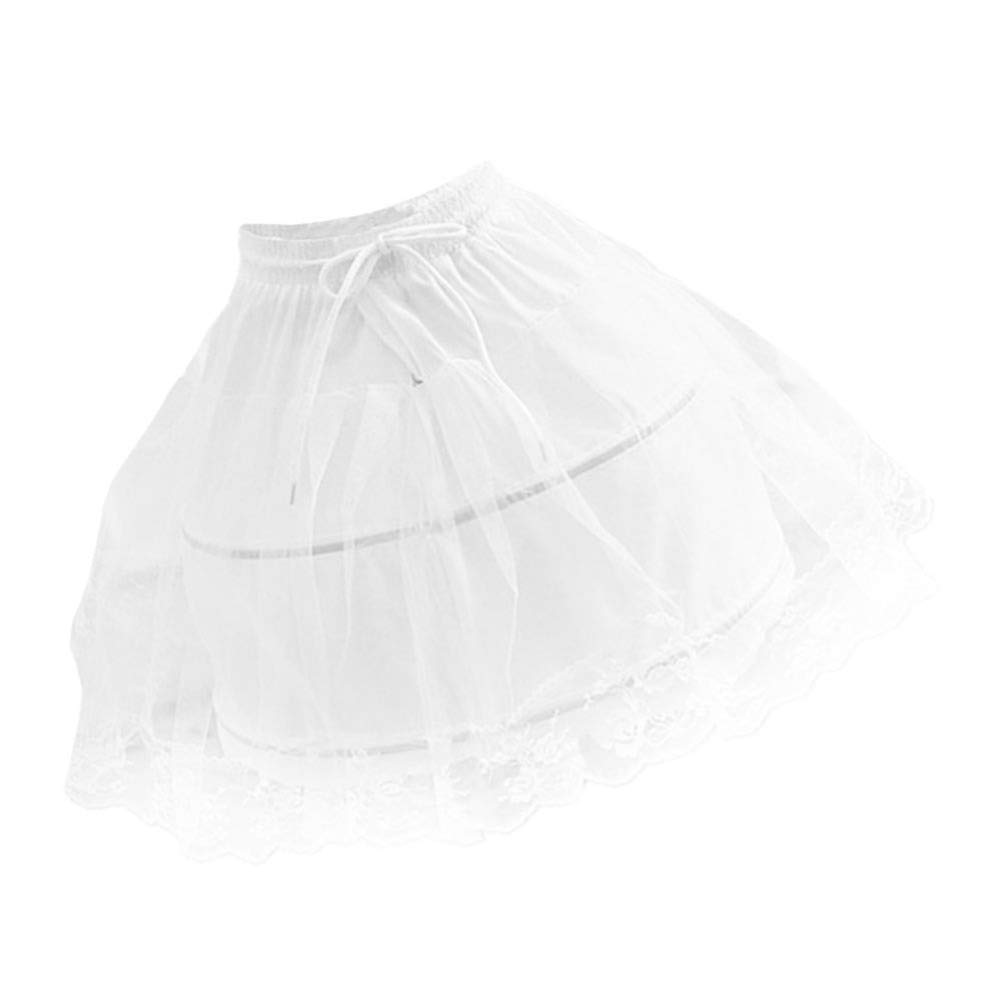 SOIMISS Mädchen Reifen Petticoat Kurzen Krinoline Unterrock Spitze Unterrock Weißen Kurzen Petticoat für Kinder Mädchen Hochzeit (Weiß)