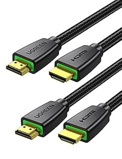 UGREEN 4K HDMI Cable, 2 Pack High Speed 4K@60Hz HDMI 2.0 Cable Support UHD ARC 3D 18Gbps Ethernet, HDMI Lead Compatible with PS5, PS4, Xbox Series X, DVD Player, Blu-ray, TV, Soundbar, Monitor (2M)
