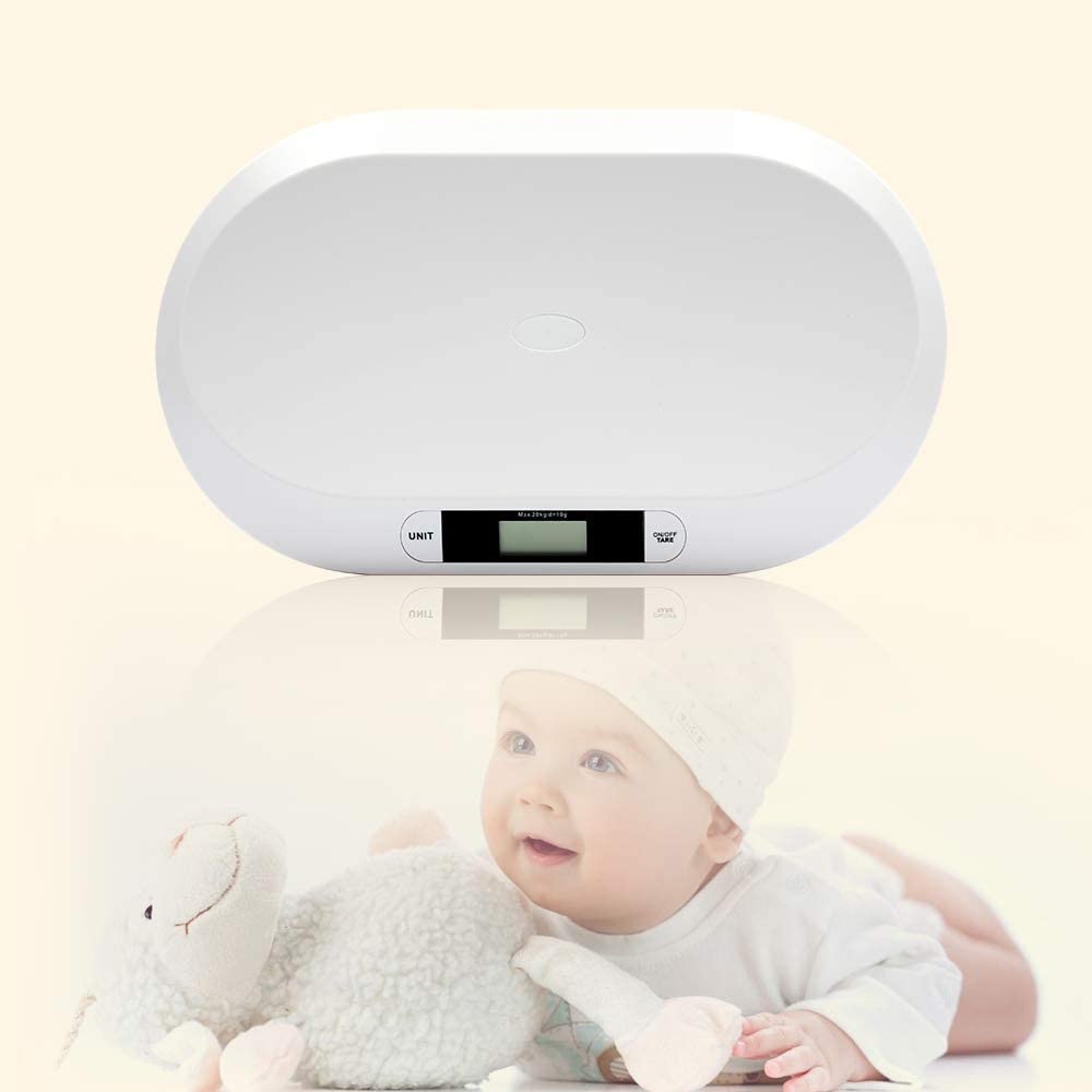 Bilancia per Neonati Ad Alta Precisione con Display LCD, Bilancia Intelligente per Bambini, Misurazione Accurata del Peso del Neonato Fino A 20 Kg/44 Libbre, Indispensabile per I Neo Genitori.