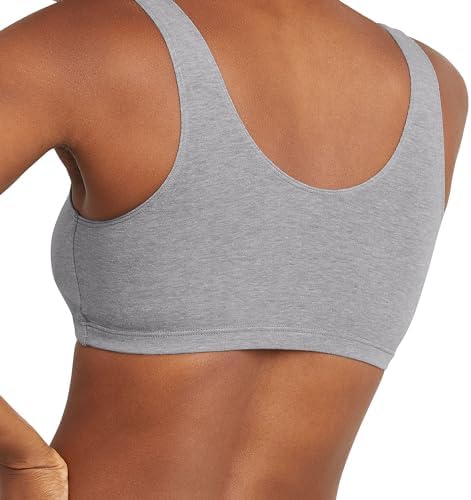 Hanes Women's Bralette Pack, Cotton Scoopneck Bralette, Low-Impact Sports Bra, 3-Pack Bra (Pack of 3)