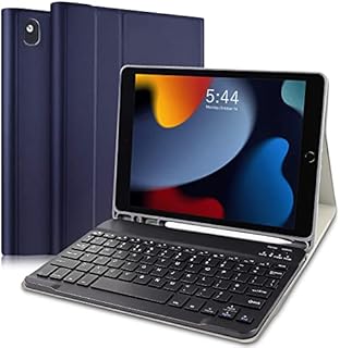 New iPad 10.2 Keyboard Case 9th Generation(2021)/ 8th Gen(2020)/ 7th Gen(2019), Slim Shell Lightweight Smart Case with Magnetically Detachable Wireless Keyboard for iPad Air 3, iPad Pro 10.5 2017