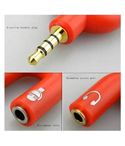 Image of FENTICO Headset Splitter Headphone Microphone Adapter, U Shape 3.5mm 4 Pole Male to 2 x 3 Pole Female Y Splitter for Audio Stereo Headphone and MIC for Phones, Computers, MP3, Tablet (Random Colors)