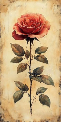 Roses Diamond Art Kits Adults, 5D Diamond Painting Flower, DIY Round Full Drill Crystal Art Kits for Adults, Rhinestone Embroidery Cross Stitch Gem Paintings Kits for Room Decor, Gifts 24x48in MMTV-GJ