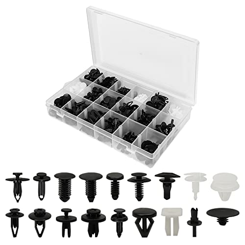 Clips Plastique Voiture - LUSHAZER 415 Clip de Fixation de Panneau de Porte Clip de Pare Chocs de Voiture Ensemble Universel, Existe 18 Types de Rivets Clips Plastique Cover