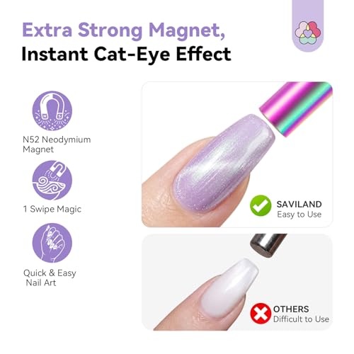 Image of SAVILAND Ultra-Strong Cat Eye Magnet Holographic Nail Magnet Stick
