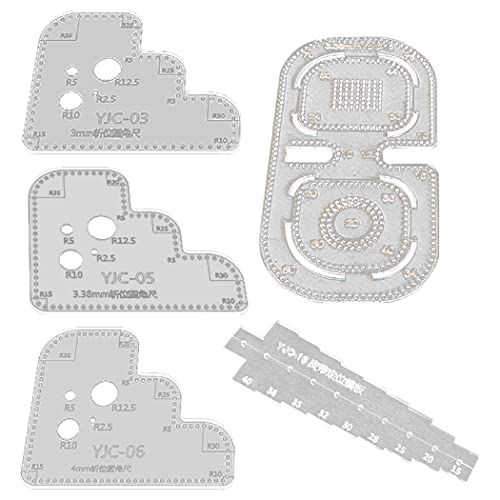 Felimoa レザークラフト用定規 縁取り 菱目打ち 曲線 工具 5種セット（Amazon）