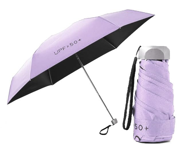 Light Purple 6 Frame Small Manual Open Umbrella (Aluminium Frame) for Men & Women UPF (UV Protection) Compact Travelling Umbrella, Use in Summer & Rain- Keep in Pocket/Bag-image-37