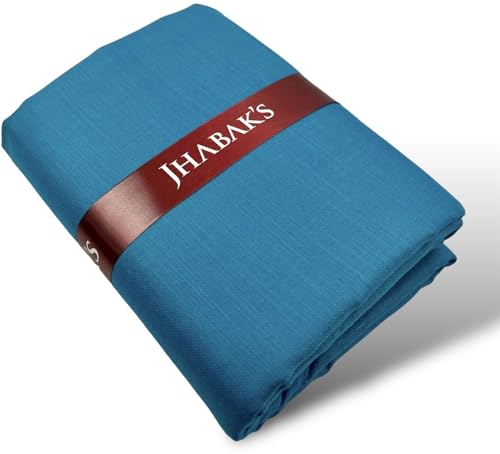 Image of JHABAK'S Men's 100% Pure Cotton Unstitched 1.7 Meters Shirt Piece - 3.25 Meters Suit Fabric Set with Cufflinks (Multicolour, All Weather Fabric, Attractive Box)