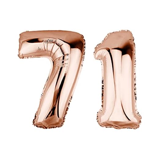 DekoRex Globo de papel de aluminio, color oro rosa, 100 cm, para cumpleaños, fiesta o boda (número 71)