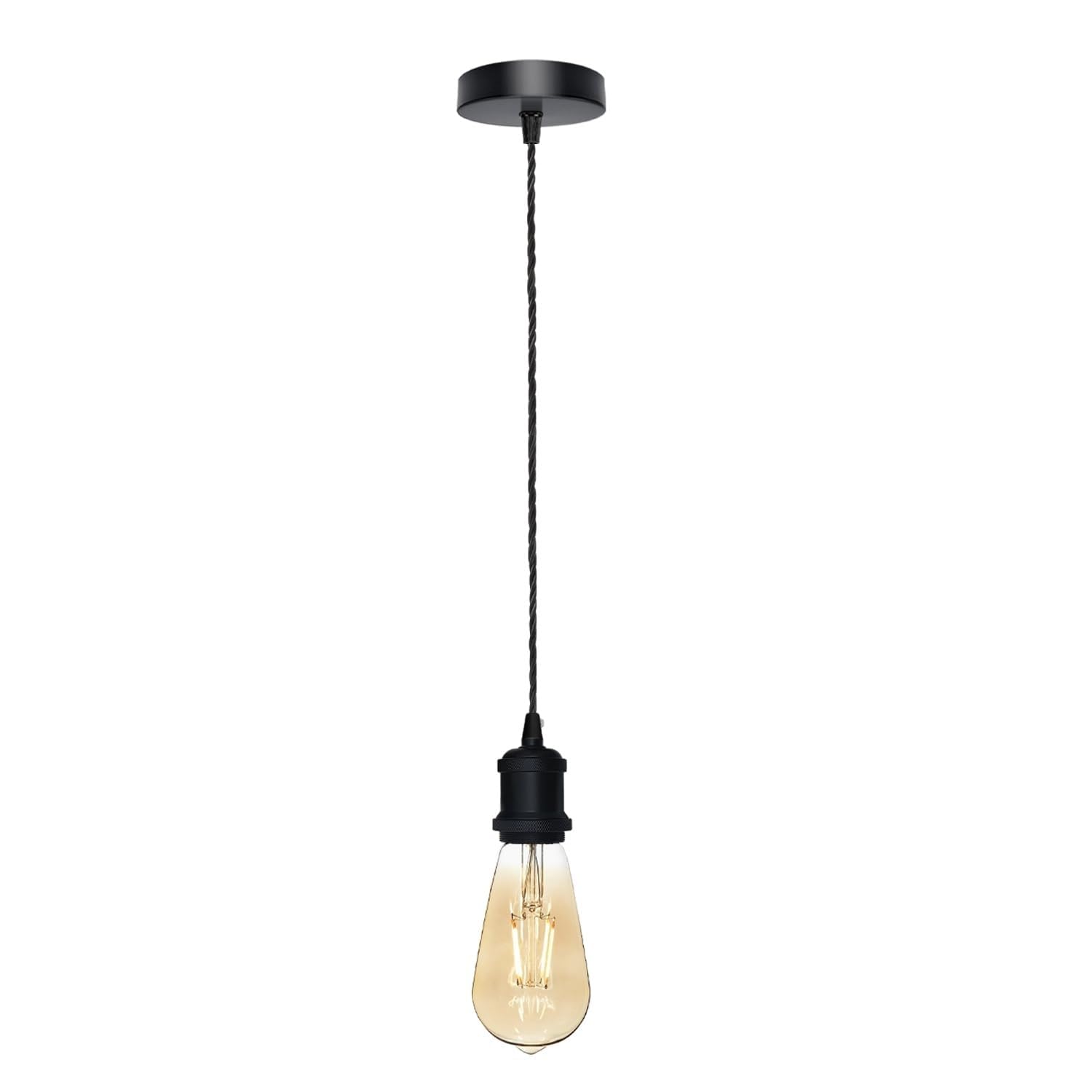  - Matt Black Antique Brass Effect Wired Wall Light