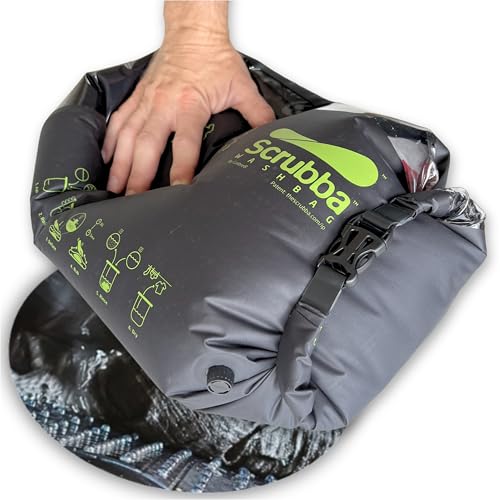 Scrubba Wash Bag - Patented Washboard-in-a-Bag™ Portable Travel...