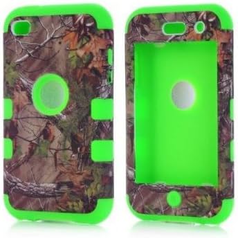 [iPod Touch 4],Touch 4 Case,Touch 4 Cover,Case For iPod Touch 4,Canica Tree Camo Hybrid Case For iPod Touch 4 4th Green