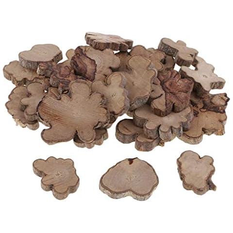 Irregular Wood Log Slices Natural Tree Decorative Embellishments (30) Cover