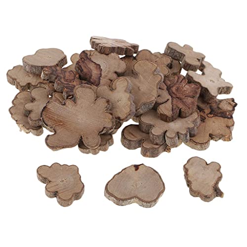 Irregular Wood Log Slices Natural Tree Decorative Embellishments (30) (60)
