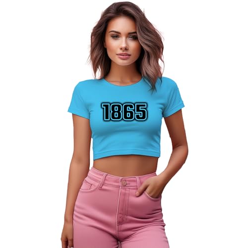 Haut court pour femme bleu ciel 1865 t-shirt léger respirant