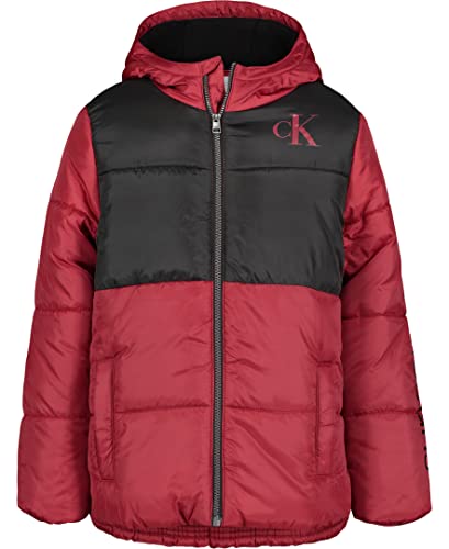 Calvin Klein Veste à capuche rouge pour garçon de 19 à 22 mois doublée polaire