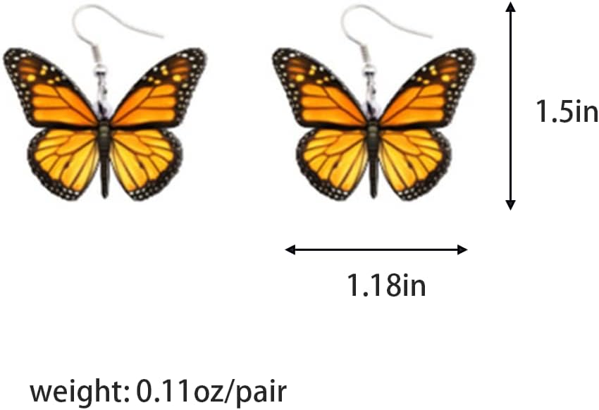 Fashion Insect Jewelry Big Monarch Butterfly Moths Drop Dangle Earrings For Women Gifts - Image 2