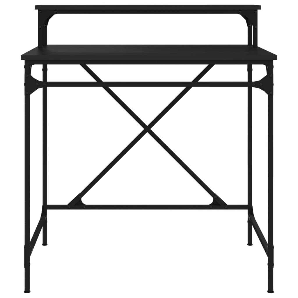Scrivania nera 80 x 50 x 90 cm, materiale in legno e ferro, stile industriale, scrivania per computer per casa, ufficio, giochi, cameretta dei bambini, piano di lavoro stabile
