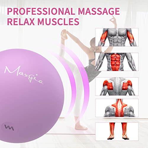 Maxgia 3" Single Massage Ball, 5 Speeds Vibrating Massage Ball Roller For Trigger Point Therapy, Deep Tissue Massager For Back, Neck, Foot, Myofascial Release, Pain Relief, Muscle Recovery,Purple #TOP3