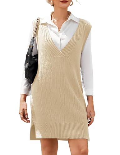 HOTOUCH Womens Sleeveless Sweater Vest Dress...