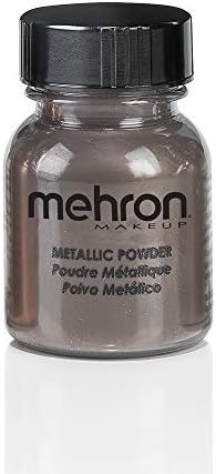 Mehron Makeup Metallic Powder | Metallic Chrome Powder Pigment for Face & Body Paint, Eyeshadow, and Eyeliner .75 oz (21 g) (Bronze)