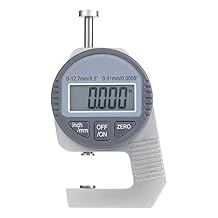 Digital Thickness Flat, LCD Readout Percentile 0 12.7mm 0.5, Test & Measurement .01mm .0005 Measure Meter Paper Metal Display Percentage Measuring