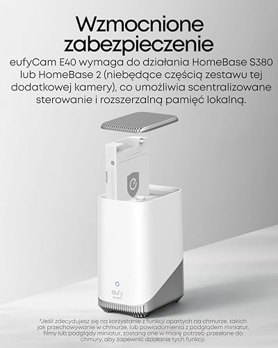 eufyCam E40, zewnętrzna kamera monitoringu, zintegrowany panel solarny,2K | bez abonamentu, wykrywanie twarzy AI, MaxCol