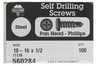 Tornillos autorroscantes de acero zincado 0.5 pulg x 100 un
