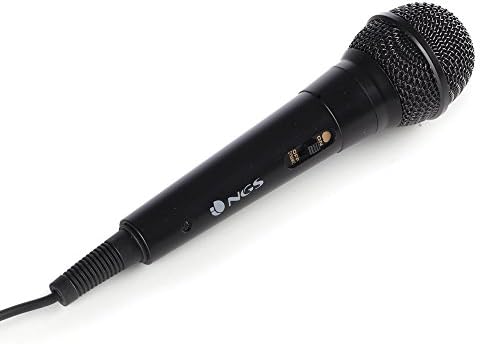 NGS SINGER FIRE - Dynamique Voice Microfone, Wired Microphone with 3-meter-long Wire, 6,3mm Jack Connexion and On/Off Button
