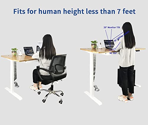 Image of VJ201-S3 Electric Height Adjustable Sitting Standing Desk Frame Only /Sit Stand - Dual Motors 3 Segment Motorized Desk Base Only,White