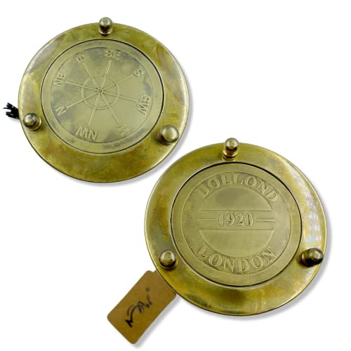 Mah 1 Minute Decorative Nautical Vintage Brass Sand Timer With Safety Leather Case Home Décor, Small Brass Sand Clock, Metal Unique Hour Glass Sand Glass For Office. C-3071 #TOP2