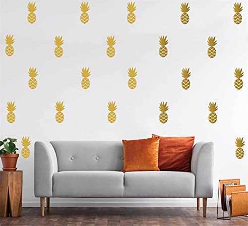 40 vinilos decorativos de piña dorada para pared miniatura 3