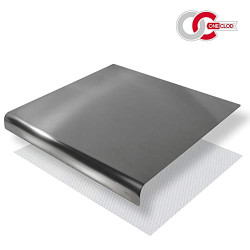 OneClod - Piano Lavoro Cucina Acciaio Inox Variazione Con Angolo Curvo Spianatoia per Impastare Tagliere Con Tappeto Antiscivolo Cucina Lavabile Modello GUALTIERO Made in Italy