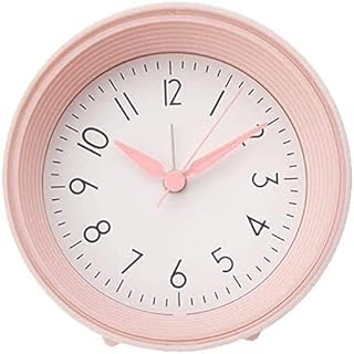 PAASHE best Alarm Clock 4 Inch Super Silent Non Ticking Analog Alarm Clock with Snooze Battery Operated Simply Easy Set Alarm Clock for Bedroon Portable