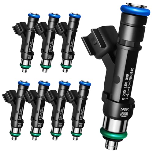 Set of 8 Upgraded 4 Holes High Performance Fuel Injectors Fits for Ford: Crown Victoria, for Lincoln: Town Car, for Mercury: Grand Marquis, 2006-2011 V8 4.6L, # 0280158089, 82211195,FJ958.