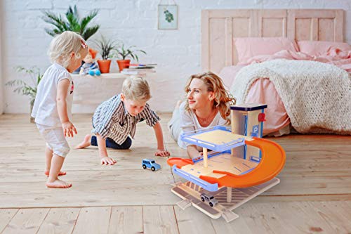 small foot Parkhaus Business class aus Holz, mit handelsüblichen Eisenbahnschienen kompatibel, ab 3 Jahren, 10343